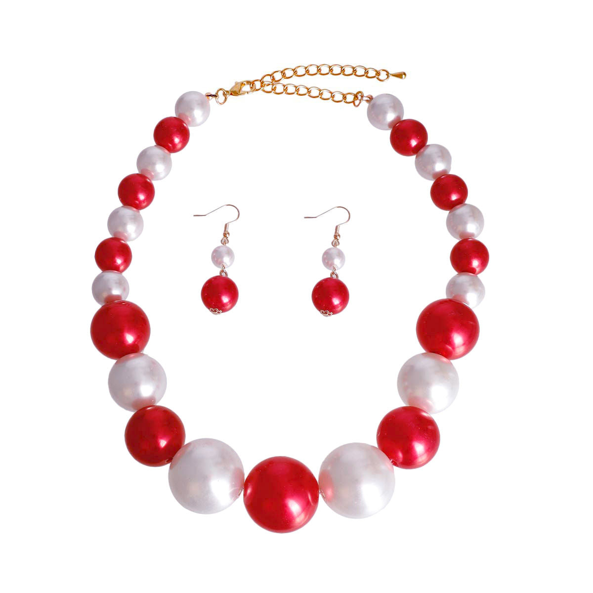 Colorful Beaded Necklace Chunky Statement Set | Oversized Pearls