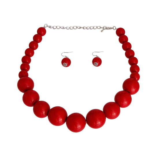 Red Graduated Bubble Gum Ball Beads Pinktown
