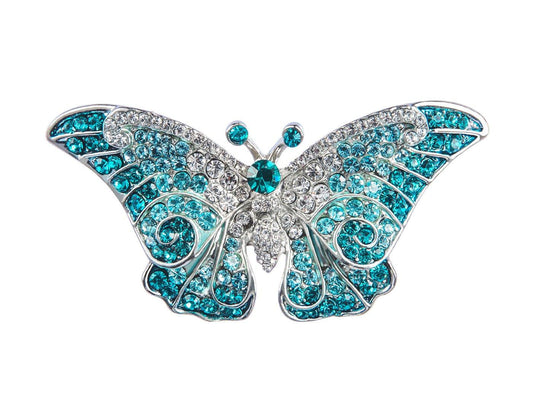 Alilang Empress Monarch Winged Butterfly Crystal Rhinestone Brooch Pin