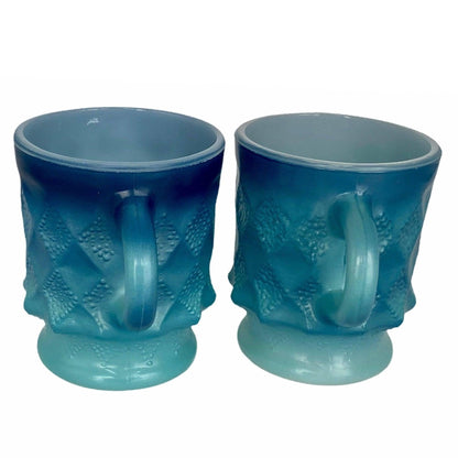 Anchor Hocking Kimberly Glass Mugs - Blue