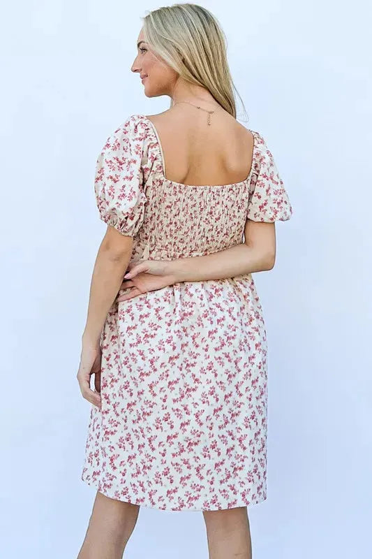 Lace-Up Front Puff Babydoll Dress – Romantic, Playful Boho Style