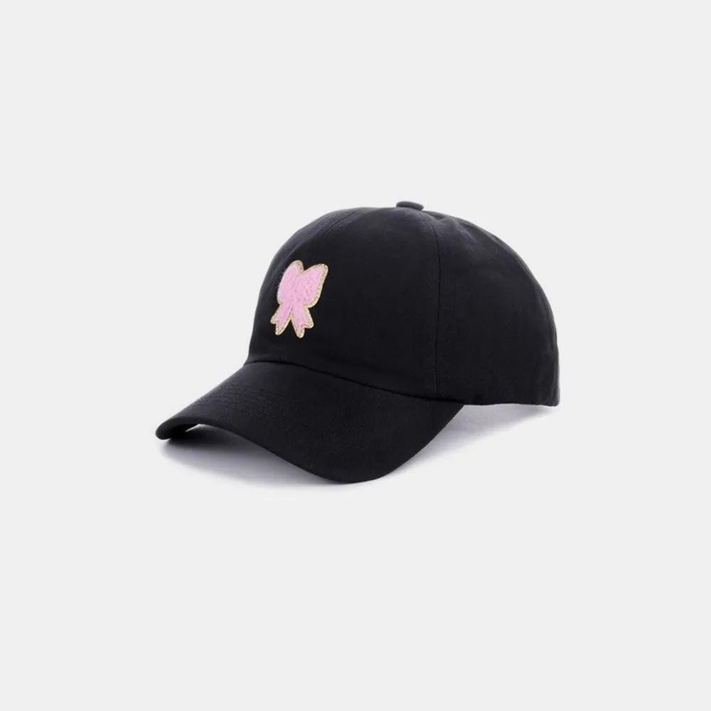 Ribbon Bow Chenille Patch Baseball Cap – Chic and Feminine