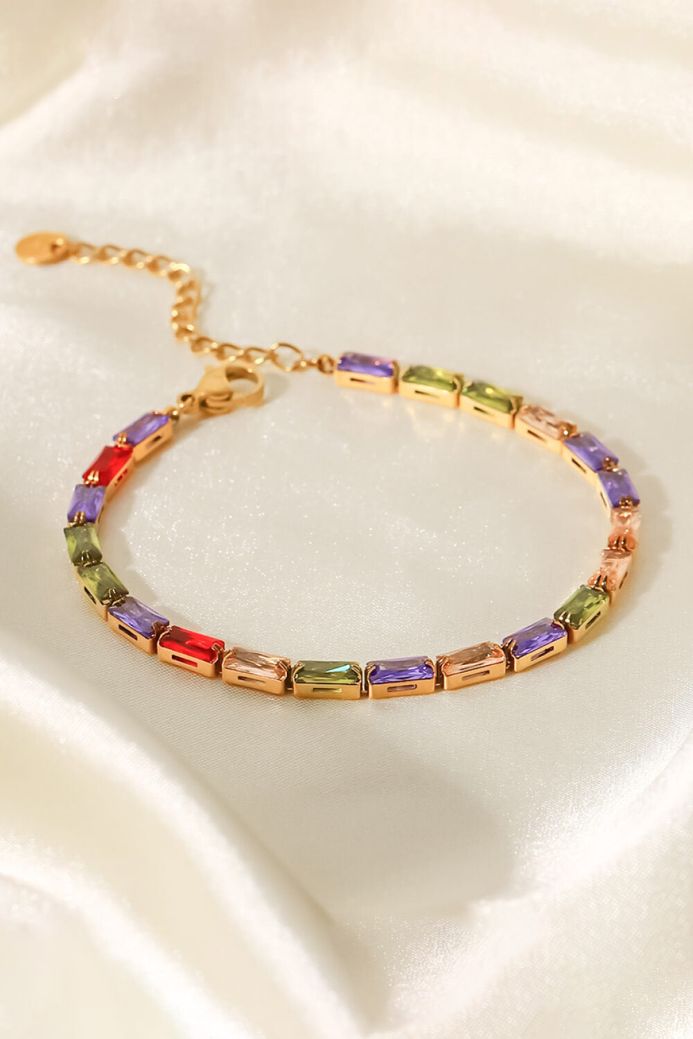 18K Gold Plated Multicolor Cubic Zirconia Bracelet