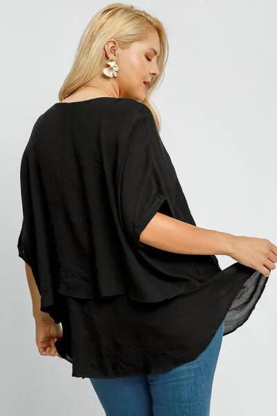 Cuffed Half Sleeve Layered Top
