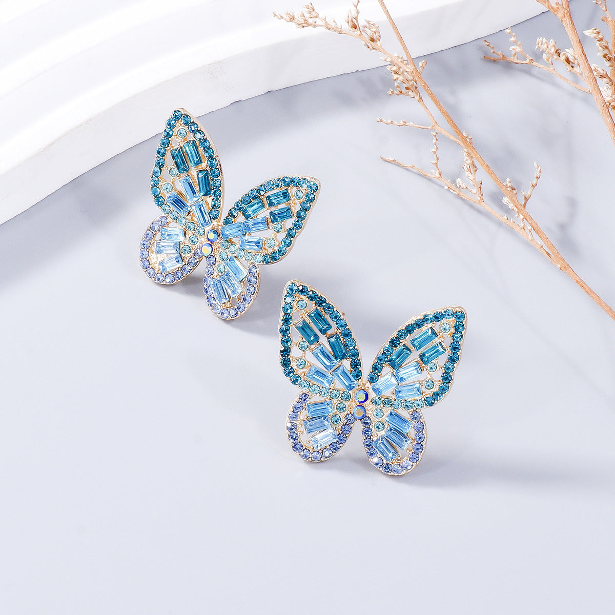 Exquisite Butterfly Stud Earrings