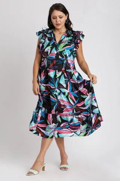 Tropical Leaf Multicolor Print Dress - Vibrant, Chic, and Perfect for Spring/Summer 2025