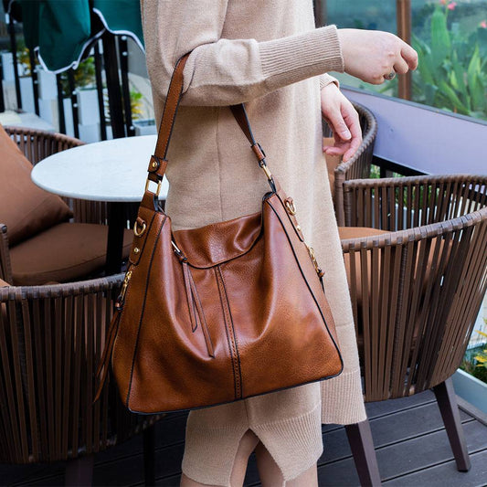 Classic Everyday Tote Handbag with Soft PU Surface, Multi-Compartment Interior & Convertible Shoulder Strap Jewelry Bubble