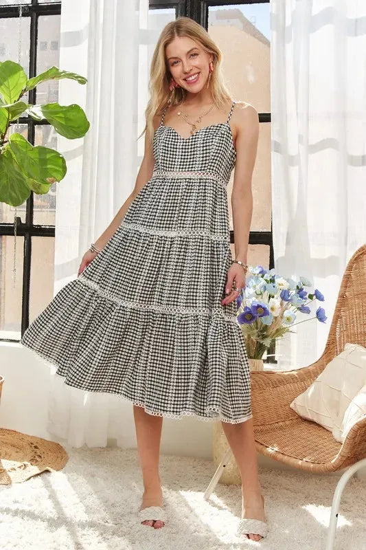 Washed Dress with Gingham Detail: Effortless Summer Style