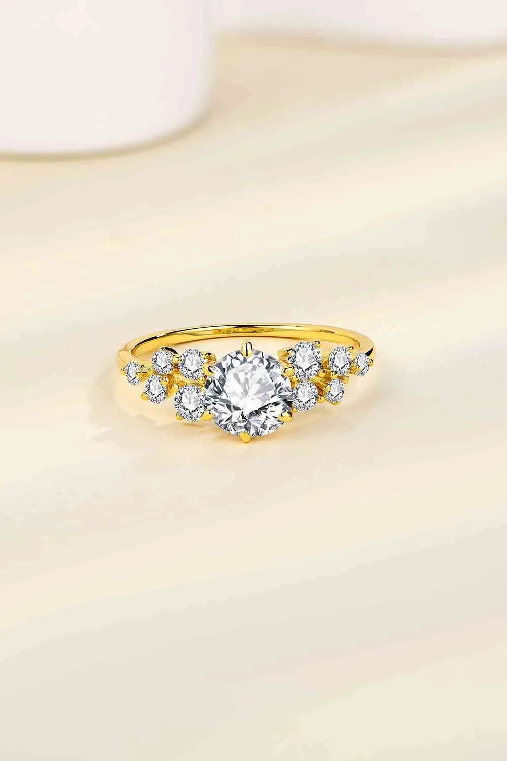 Sparkling Moissanite Ring - 1 Carat with Side Stones