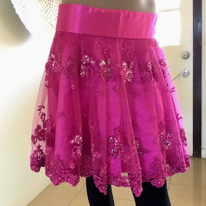 Beautiful Hot Pink Lace Half Apron by Heavenly Hostess