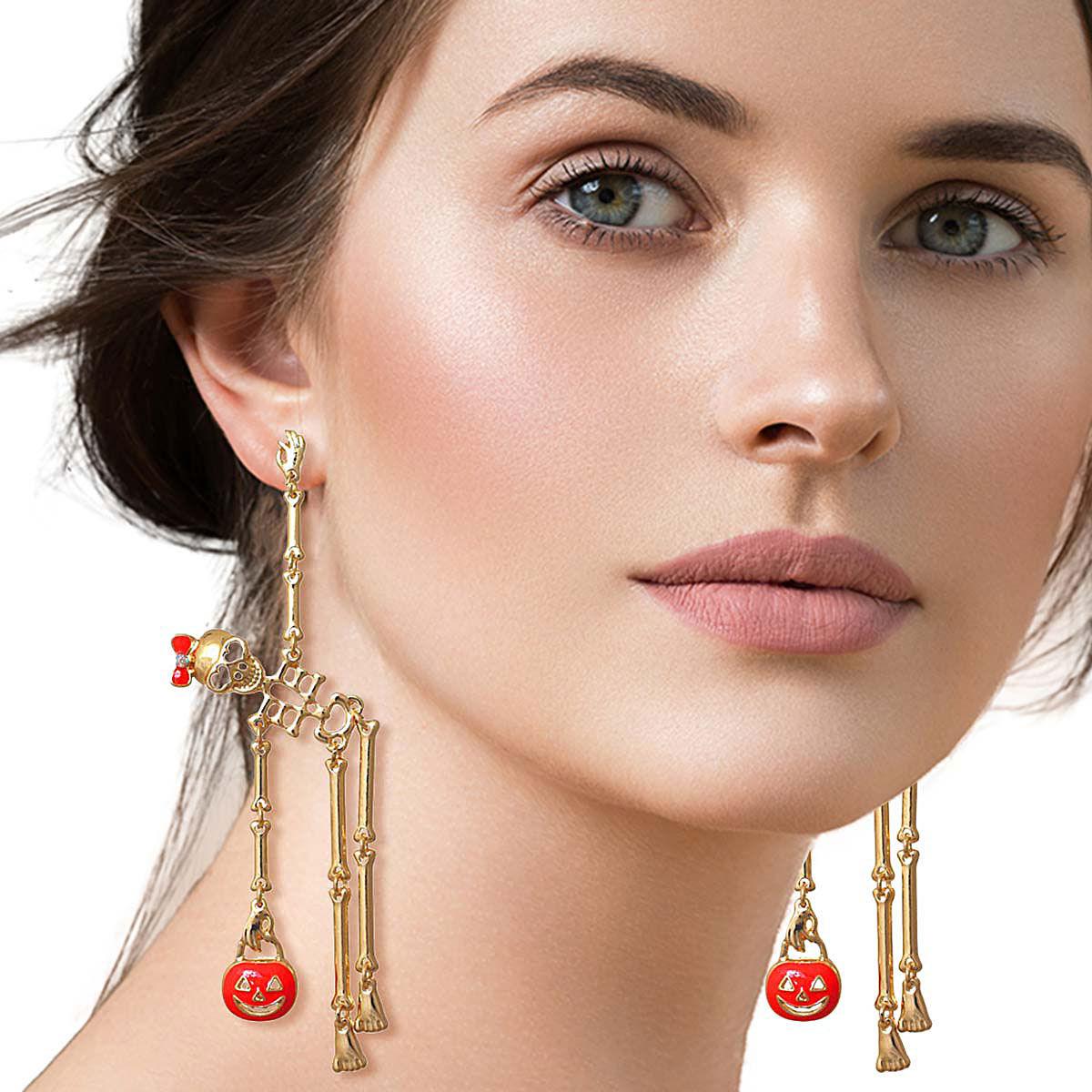 Bewitching Skeleton Dangle Earrings: Unearth Your Style