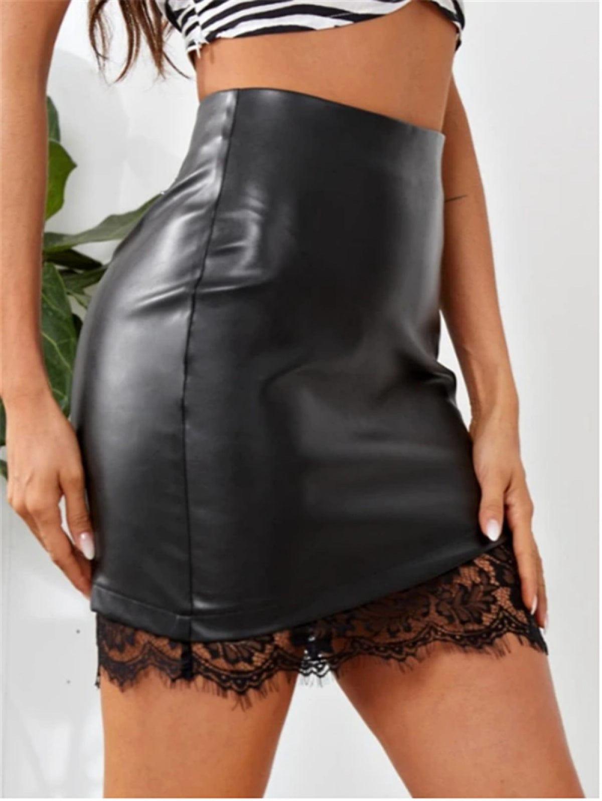 Black Lace High Waist Sexy Skirt With Zipper