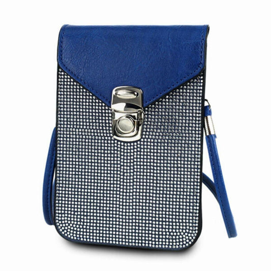 Blue Crossbody Cellular Phone Bag with Card Slots for Women