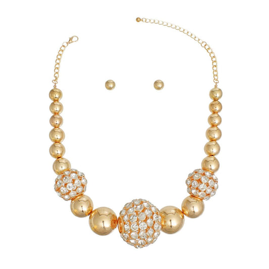 Bold Gold and Beautiful: Beaded Statement Necklace Set for Unforgettable Style