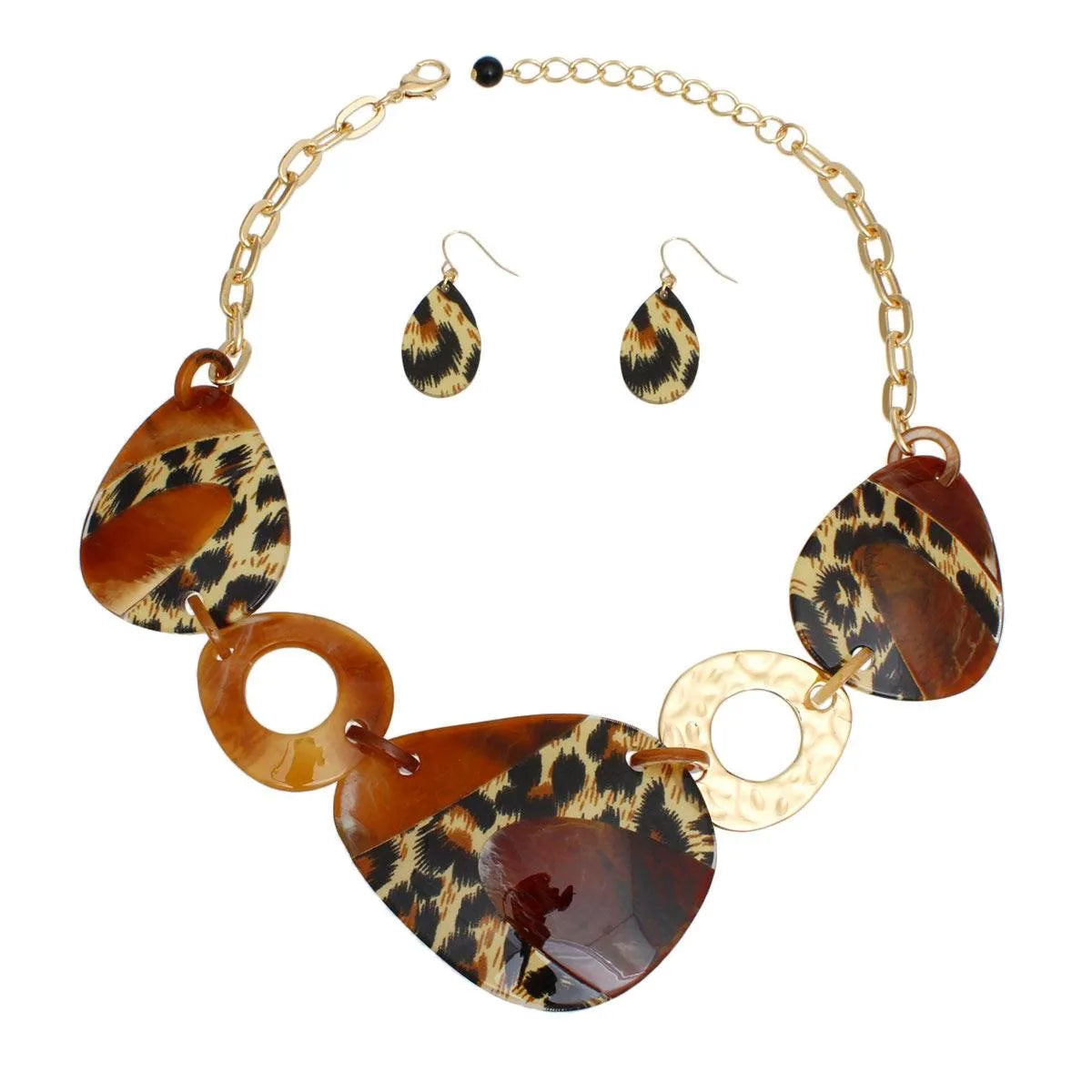 Brown Leopard Necklace & Earrings: Spice Up Your Look