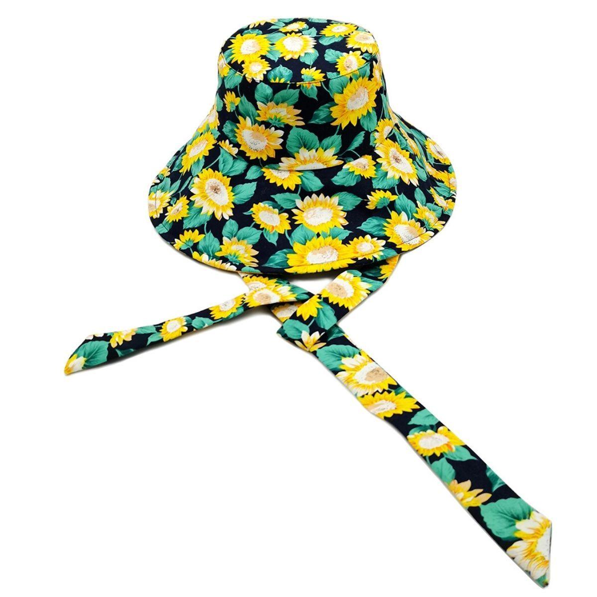 Bucket Hat with Yellow Sunflowers