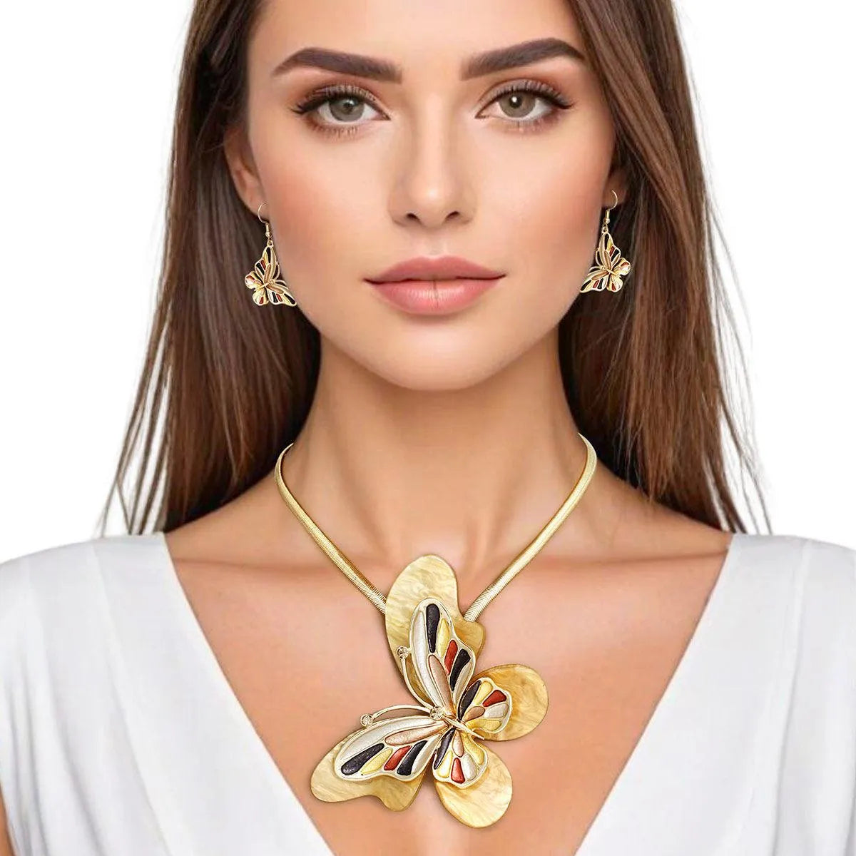 Butterfly Beauty: Brown/Gold Pendant Necklace You'll Love