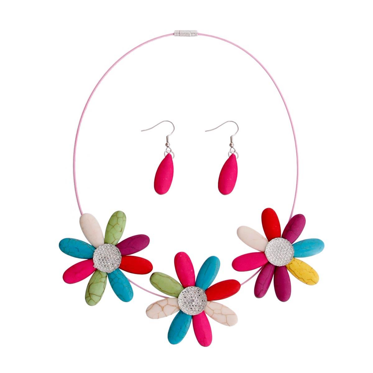 Buy Multicolor Daisy Necklace Set - Perfect Accessory for Summer