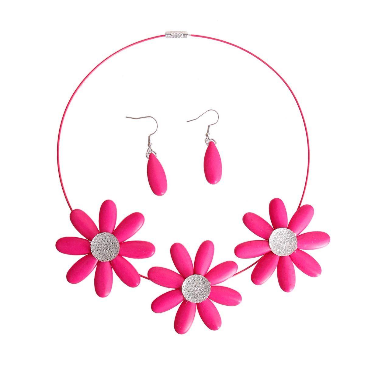 Buy Pink Daisy Necklace Set - Perfect Accessory for Summer