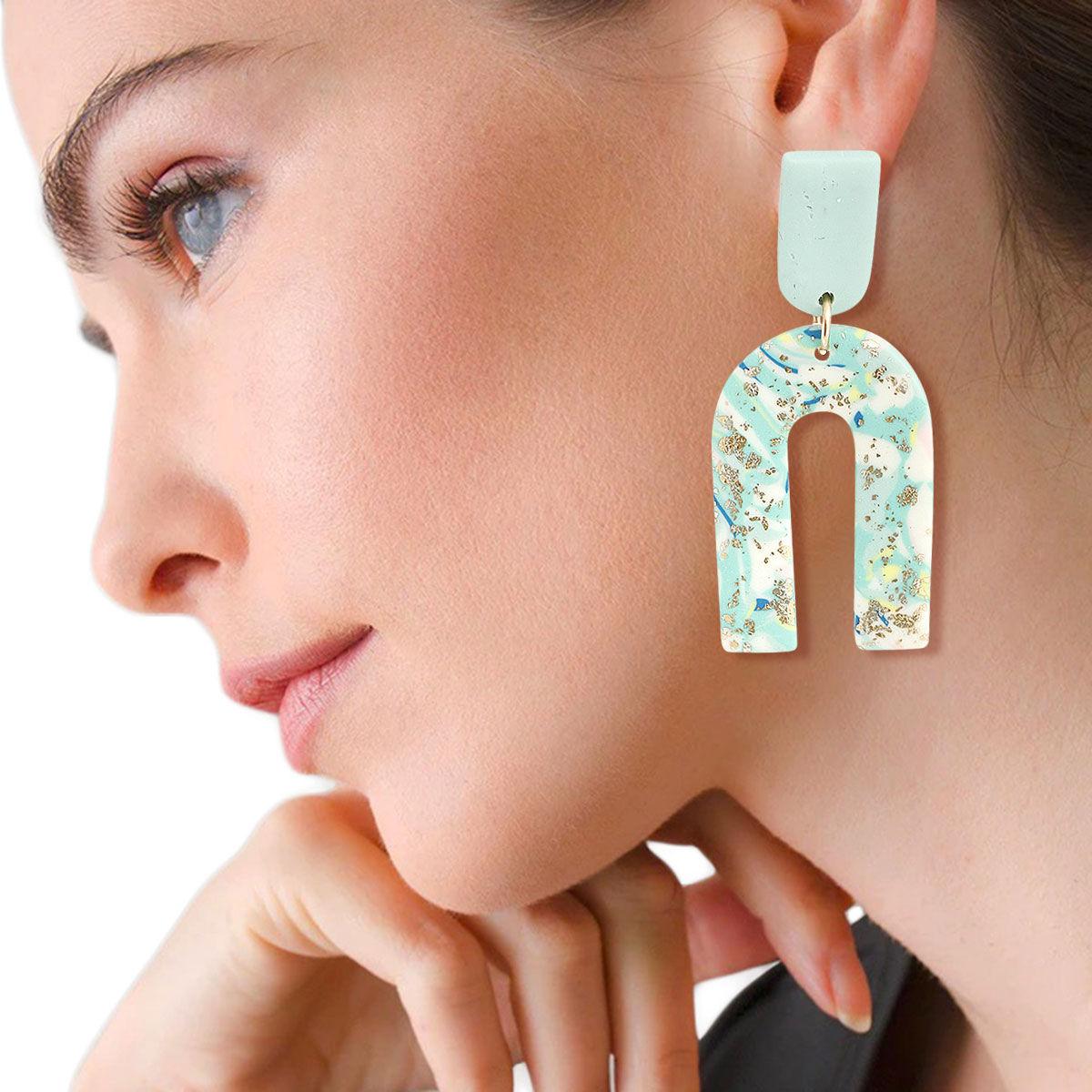 Buy Women's Dangle Earrings: Turquoise Down U Design