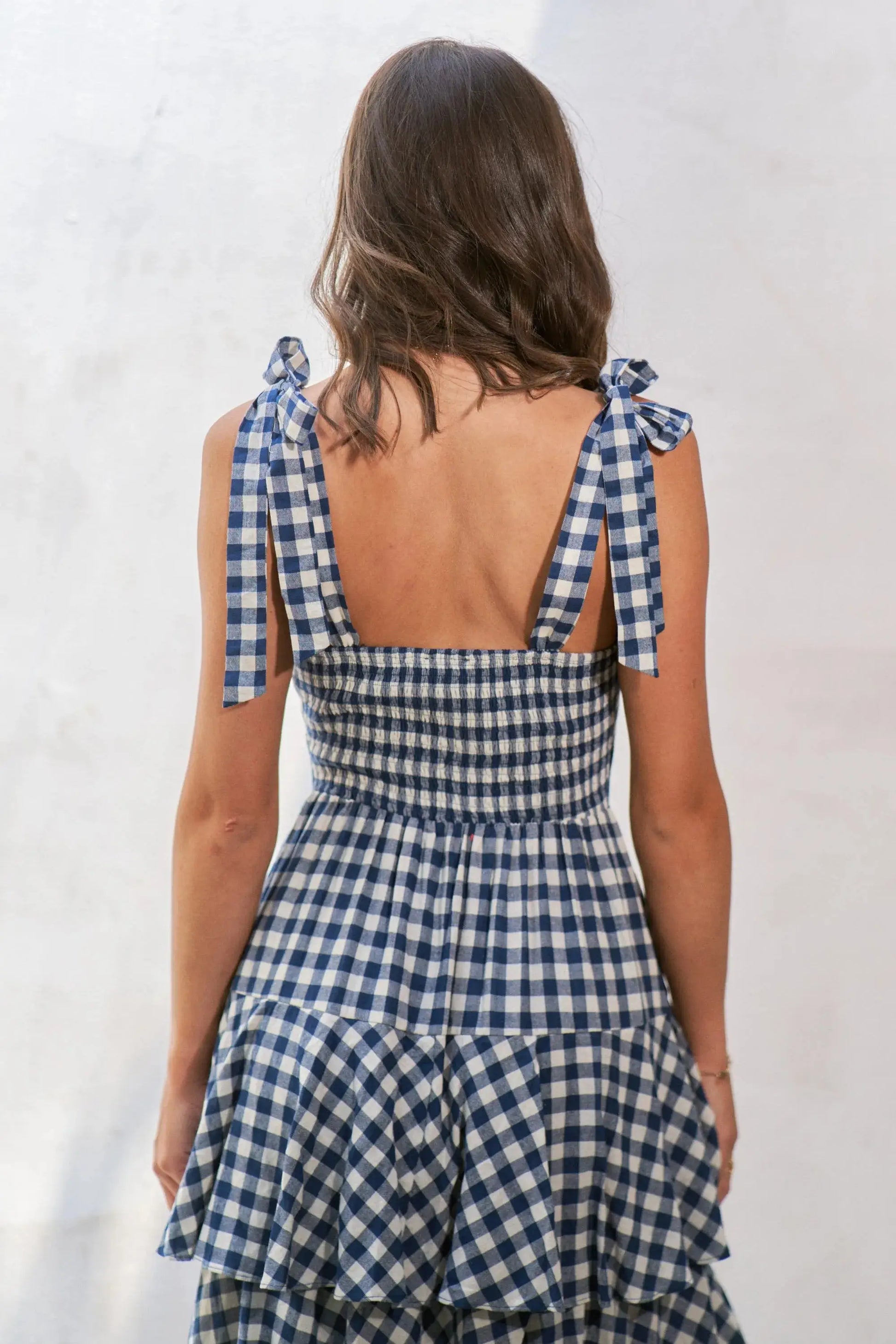 Jade By Jane Gingham Tiered Maxi Dress Jewelry Bubble