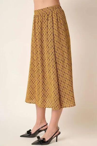 Versatile Printed Midi Skirt for a Chic Casual Look