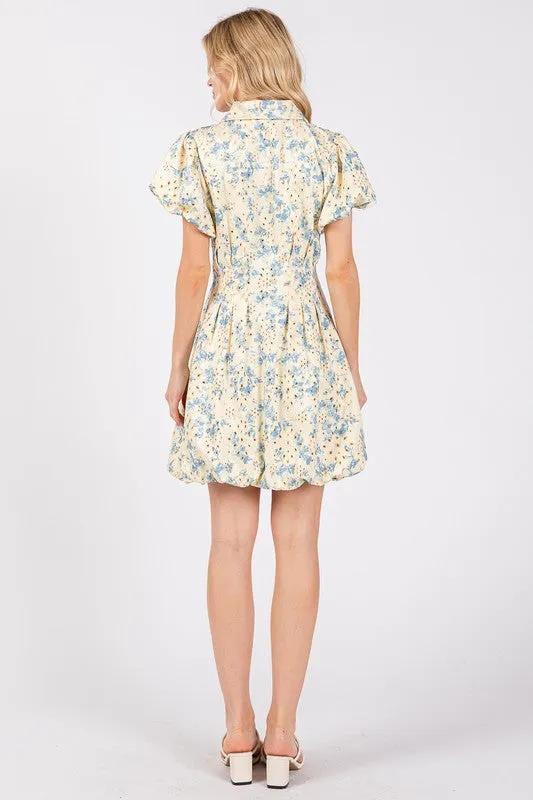 Floral Eyelet Puff Sleeve Mini Dress: Spring's Must-Have Fashion Piece