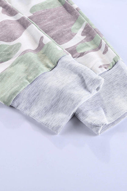 Camo Print Knit Sport Pants Green