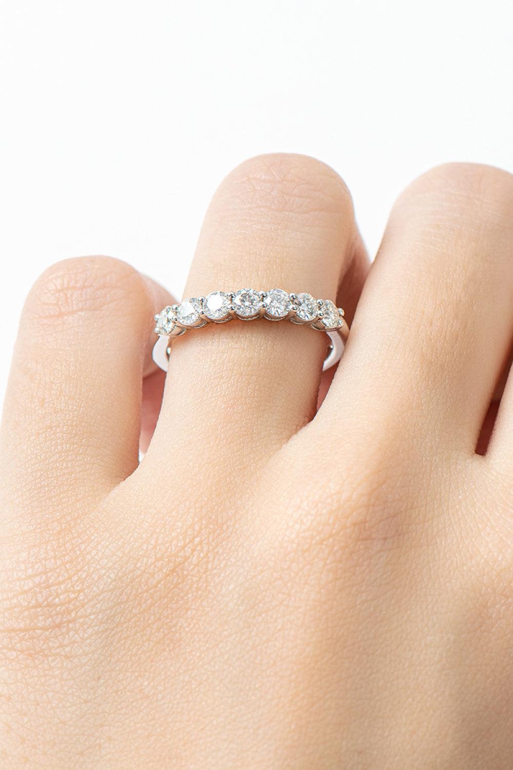 Platinum plated cz elevated pattern ring with 8mm solitaire -