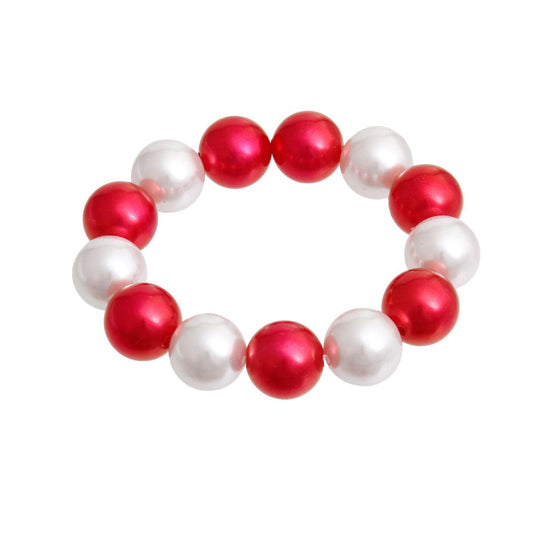 Candy Cane Acrylic Pearls Beaded Bracelet