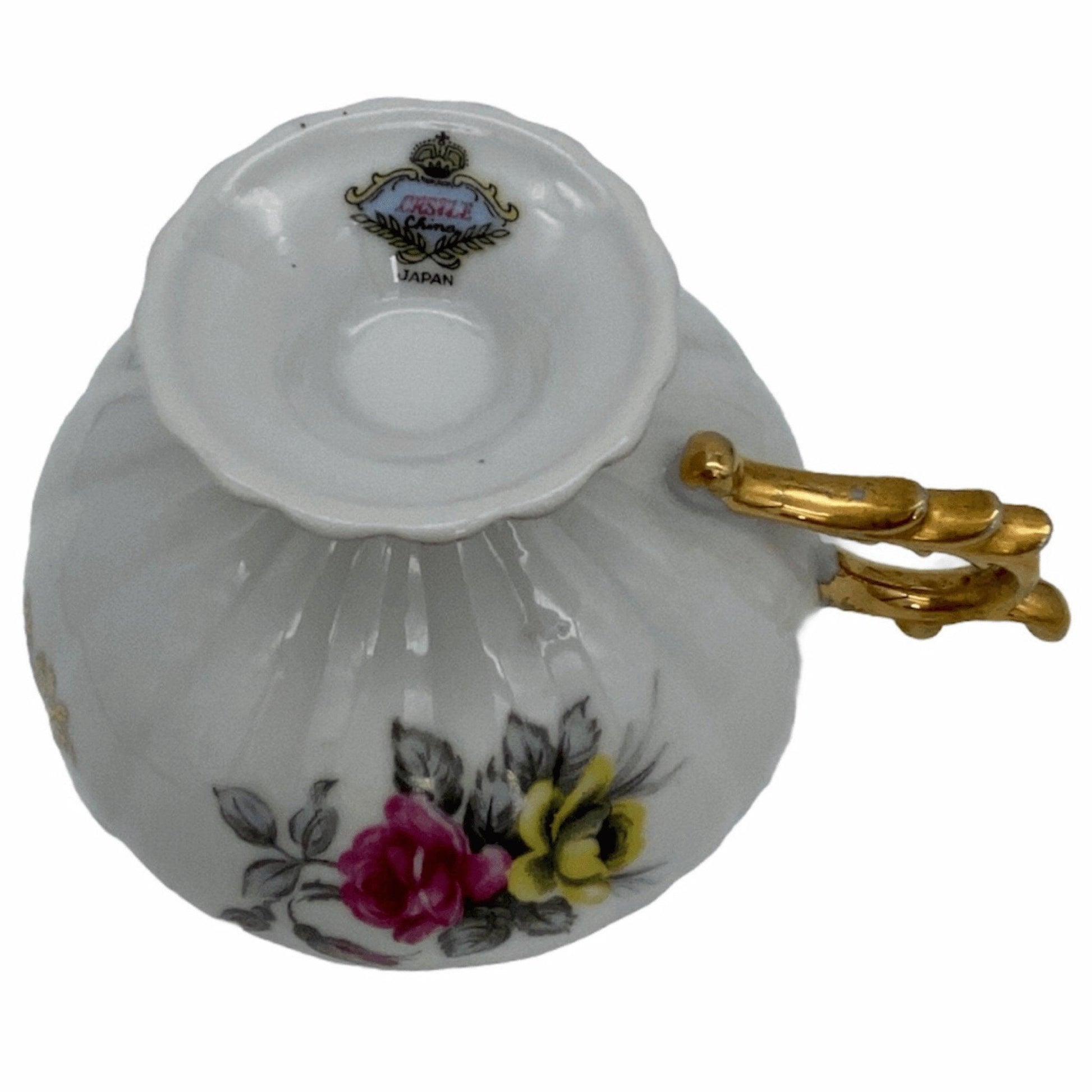 Castle Aristocrat Vintage China Pedestal Teacup Saucer Set