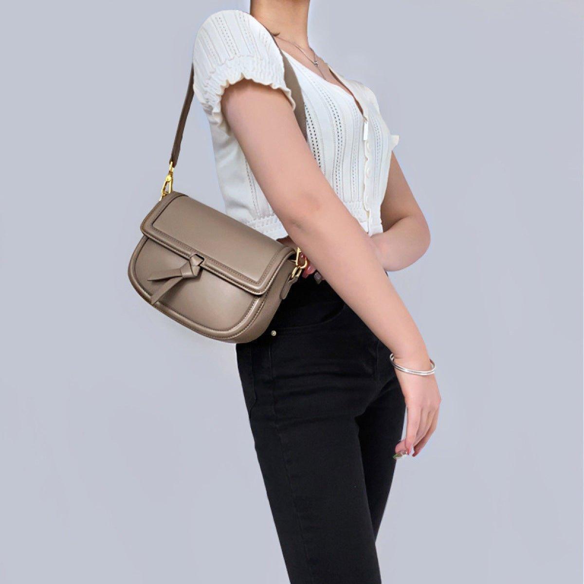 Casual Knot Saddle Bag With Magnetic Buckle