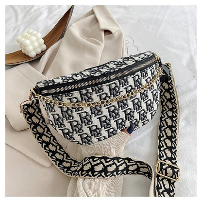 Casual Letter Crossbody Bag With Chain