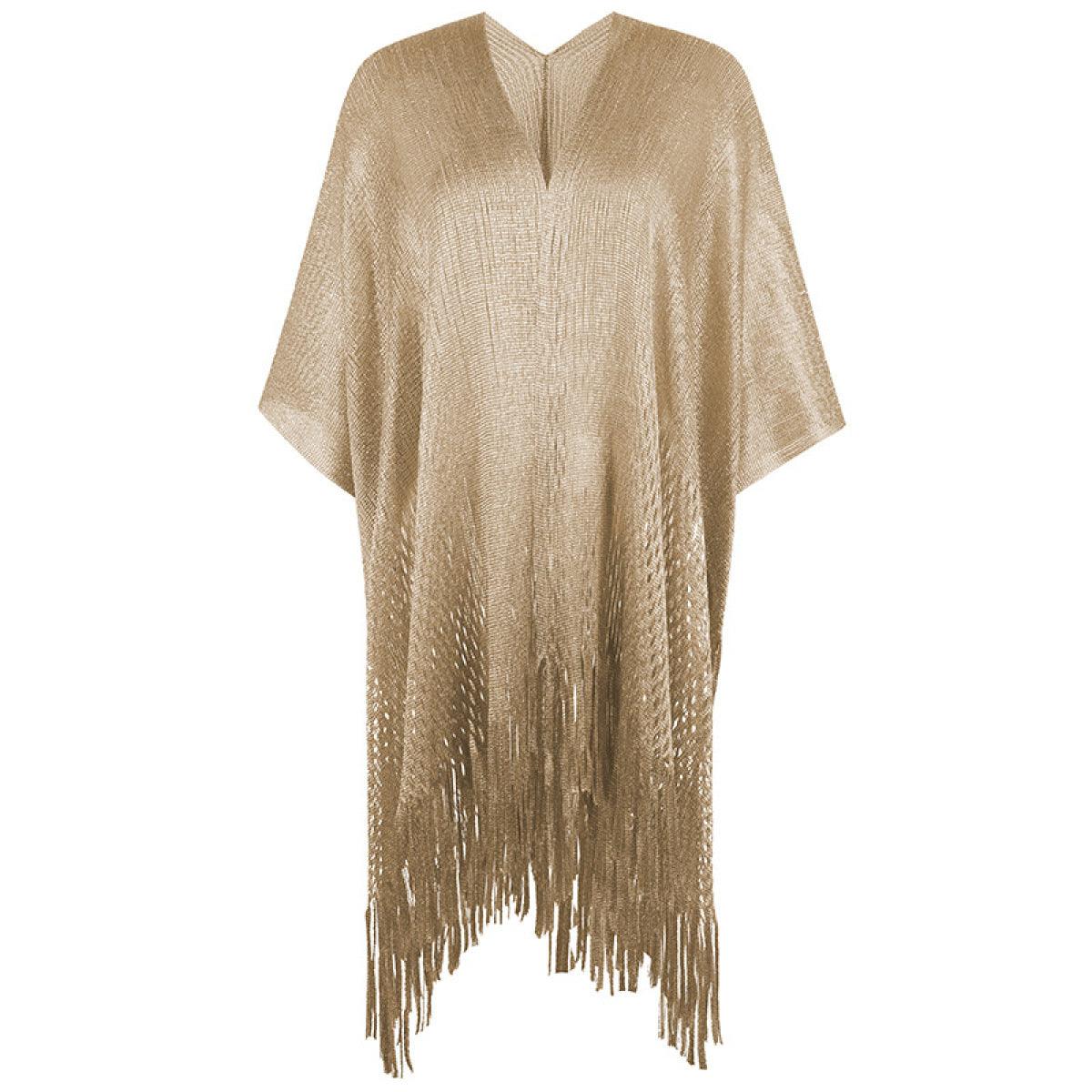Chic & Stylish: Must-Have Kimono Fringe Cut Out Shawl for Summer