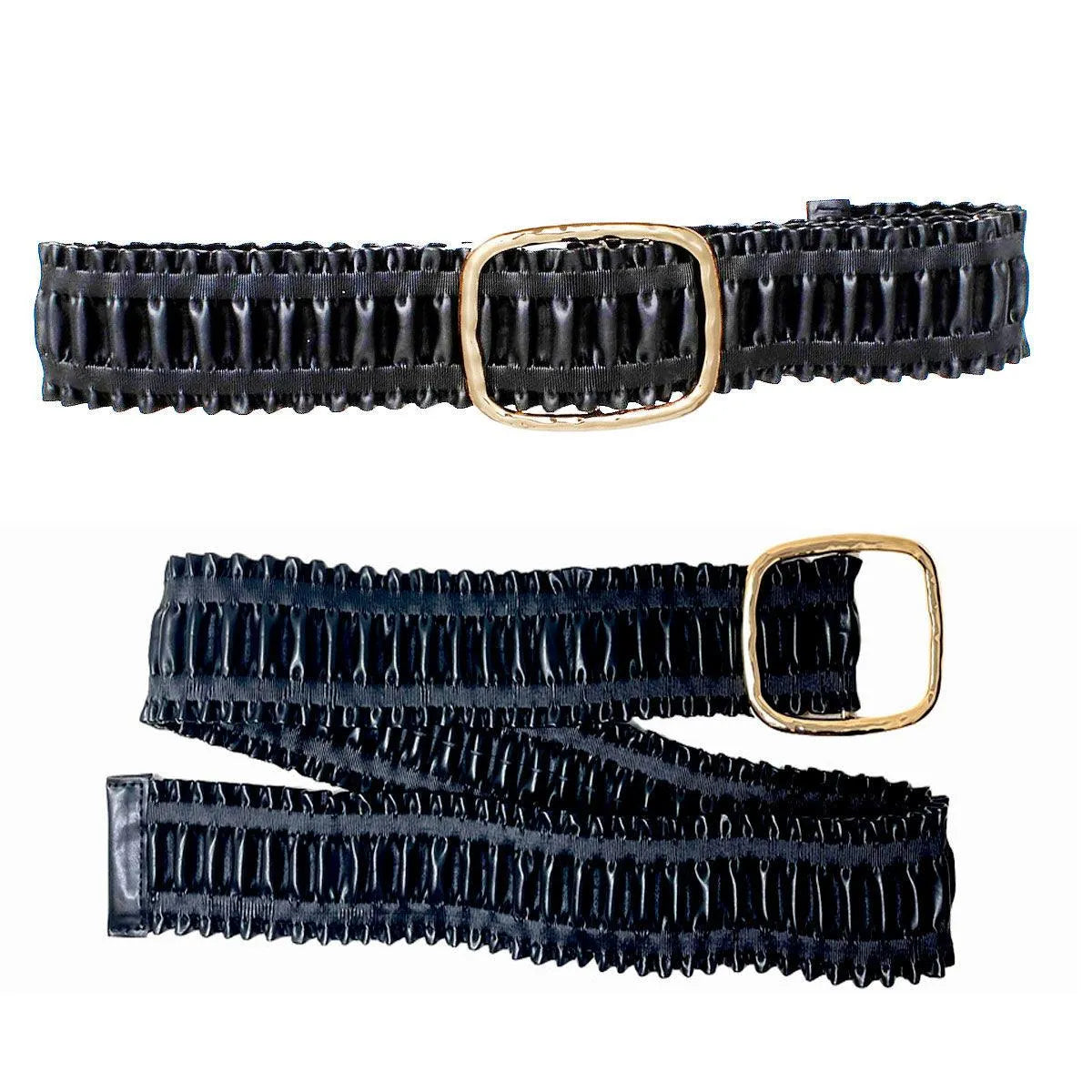 Chic Ruffled Black Ladies Belt – Must-Have Fashion Accessory