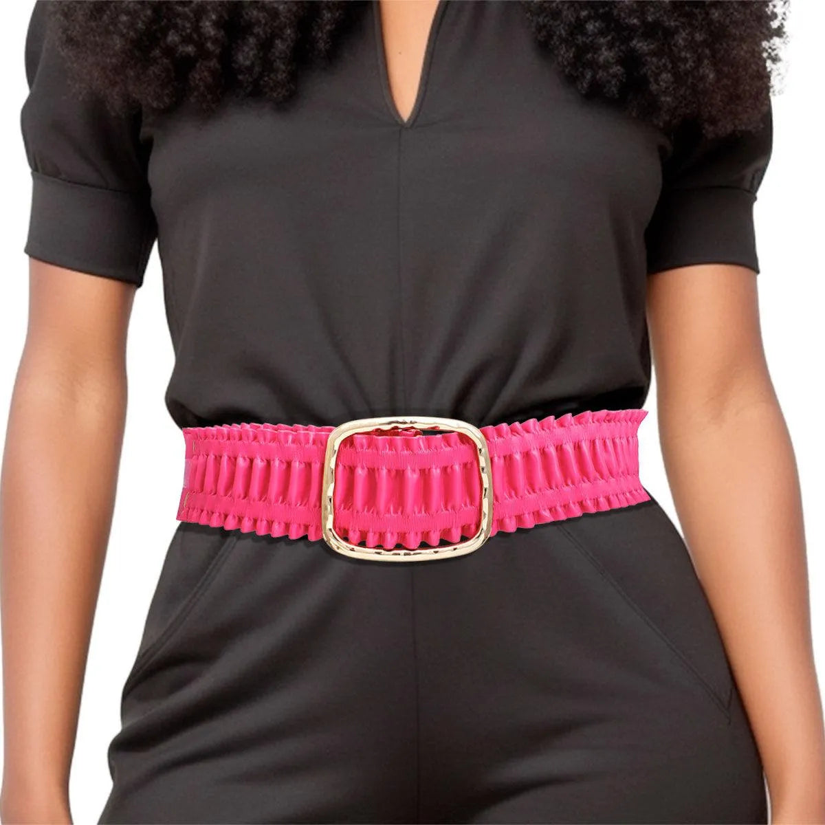 Chic Ruffled Pink Ladies Belt – Must-Have Fashion Accessory