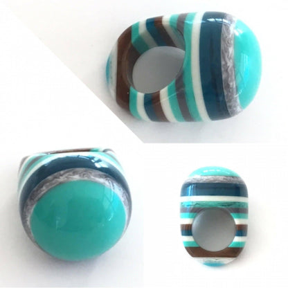 Chunky resin ring layered beautiful colors