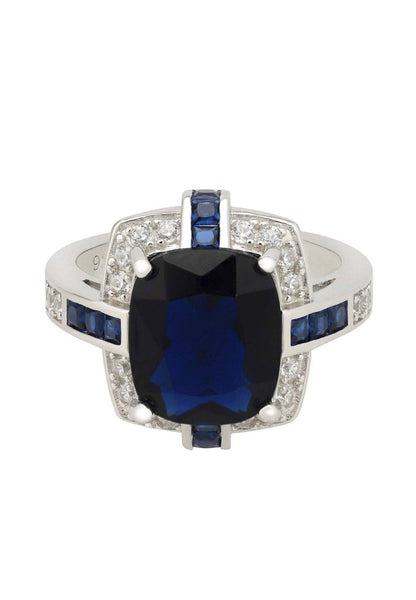 Clarence Lab-created Sapphire Sterling Silver Ring