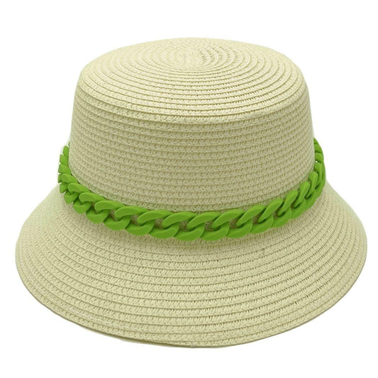 Classic Bucket Hat Green Chain Detail