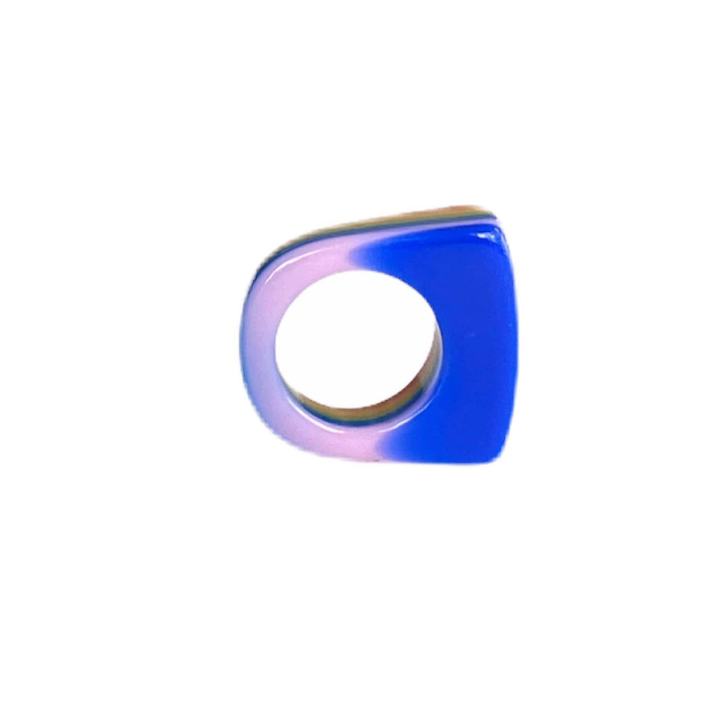 Colorful Laminated Lucite Statement Ring