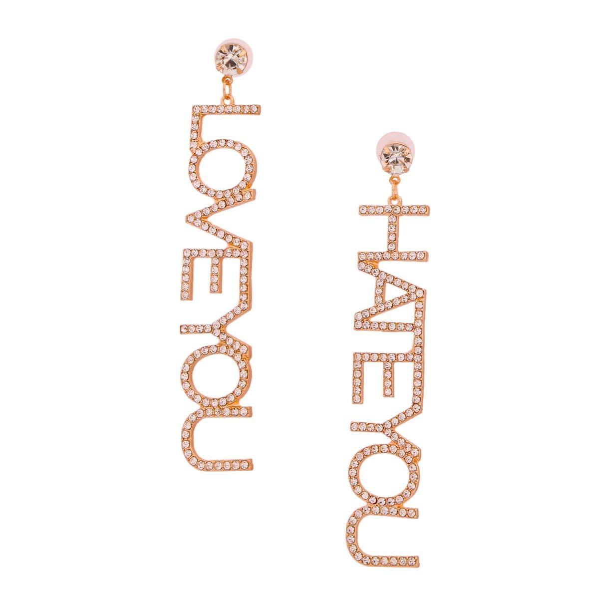Contradiction Drop Dangle Earrings Gold Plated