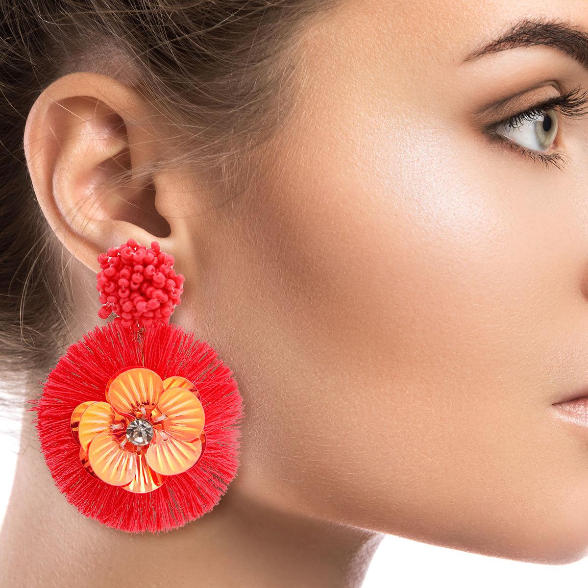 Coral Candy Flower Earrings - Spring Style Blooms in Chic Fashion
