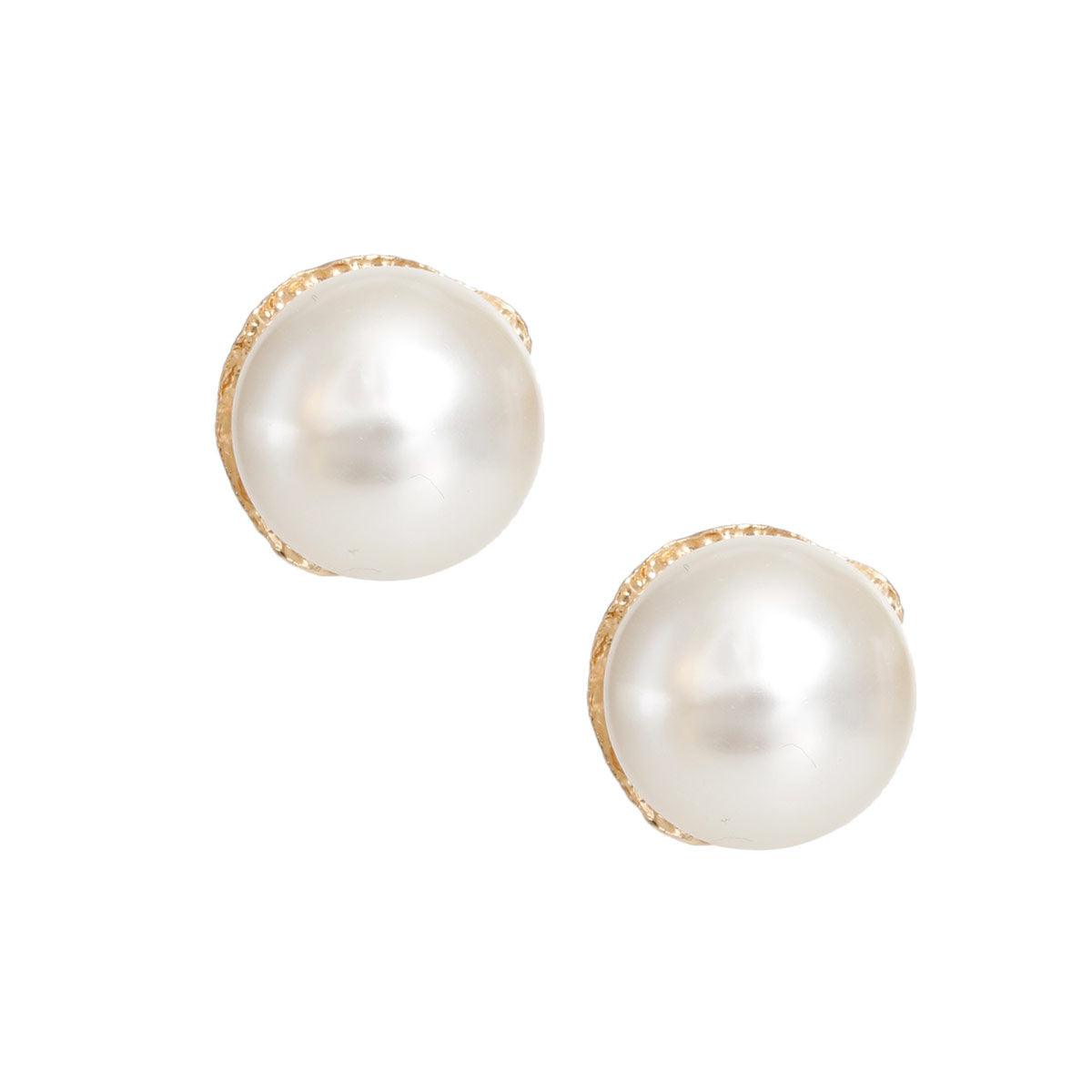 Cream Bauble Pearl Stud Earrings versatile, Turn heads with a bold and statement-making look