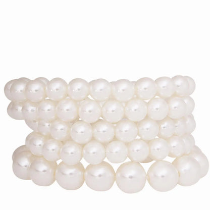 Cream Faux Pearl Bracelets - Elegant & Affordable Jewelry Set