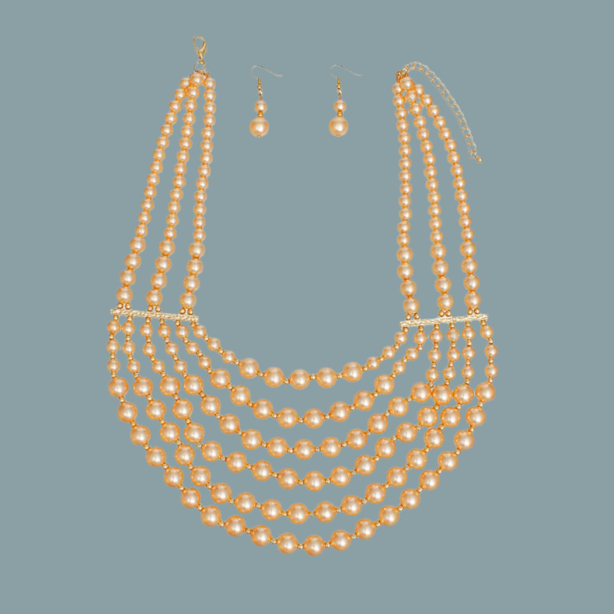 Elegant Multi-Row Pearl Necklace Set