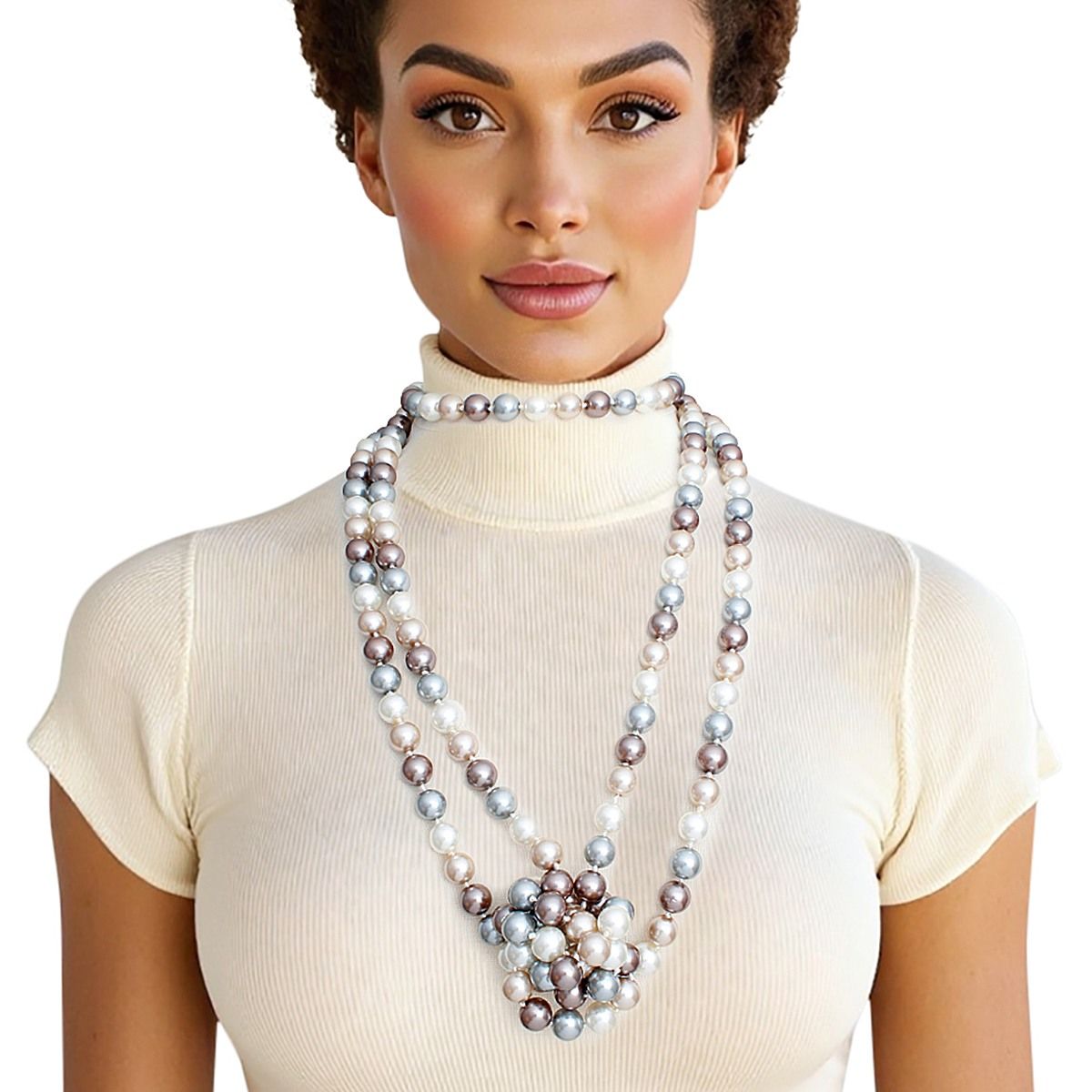 96 Inch Rope Necklace Glass Pearl Pearl Strand