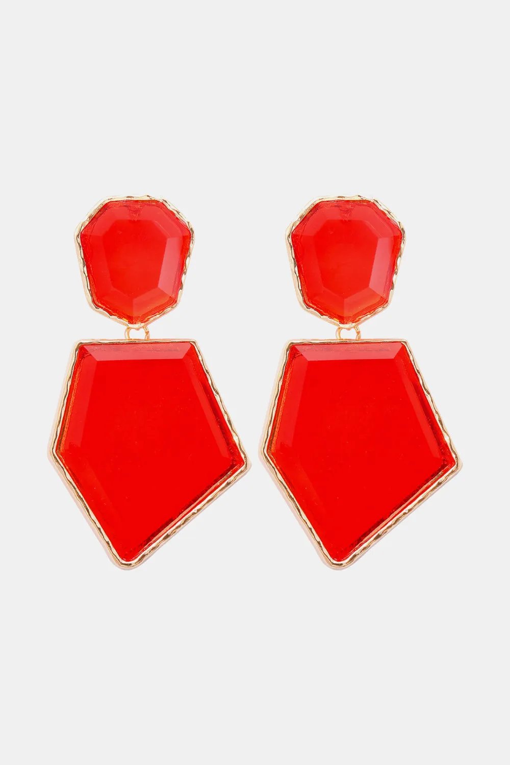 Framed Geometric Resin Drop Earrings