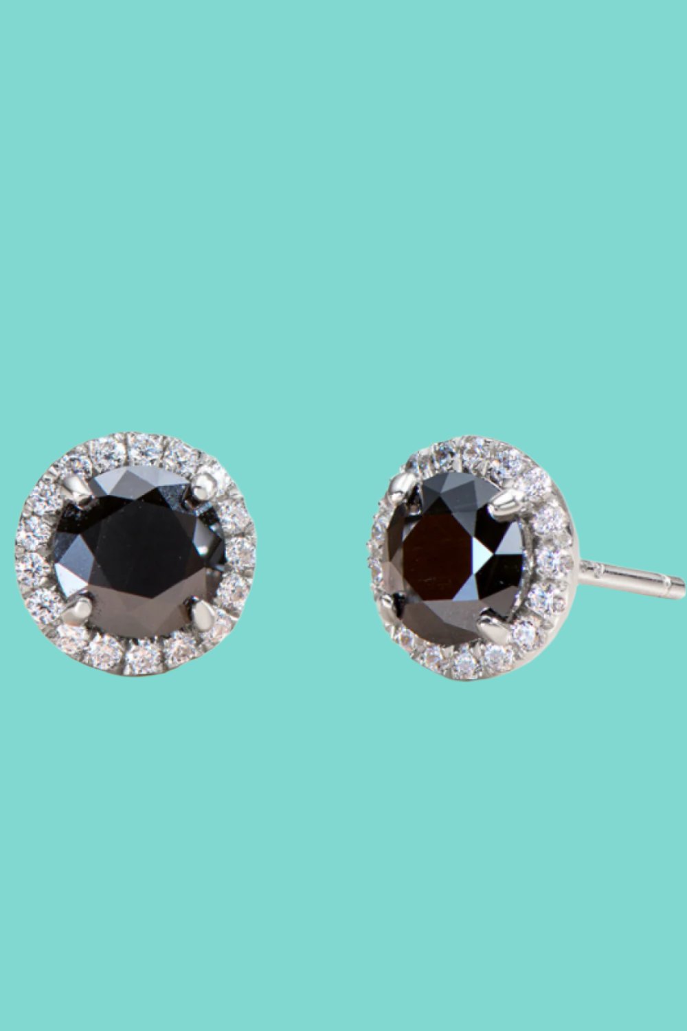 Stunning Black Moissanite Stud Earrings