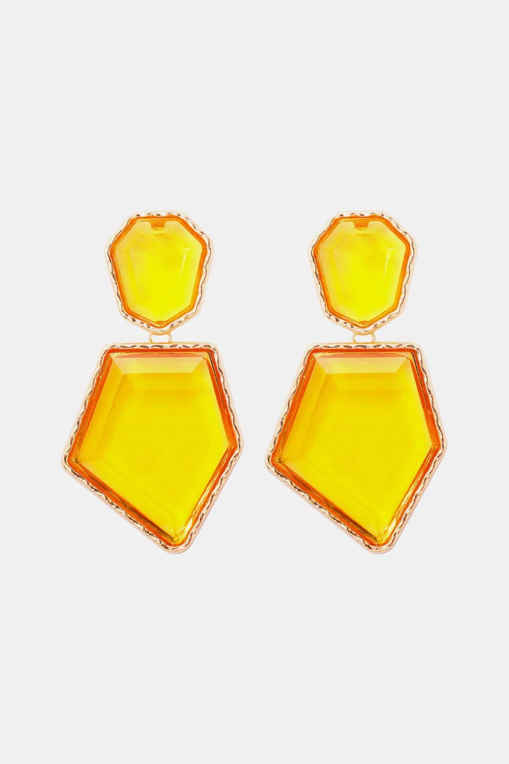 Framed Geometric Resin Drop Earrings