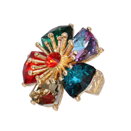 Daisy Flower Ring Multicolor Statement